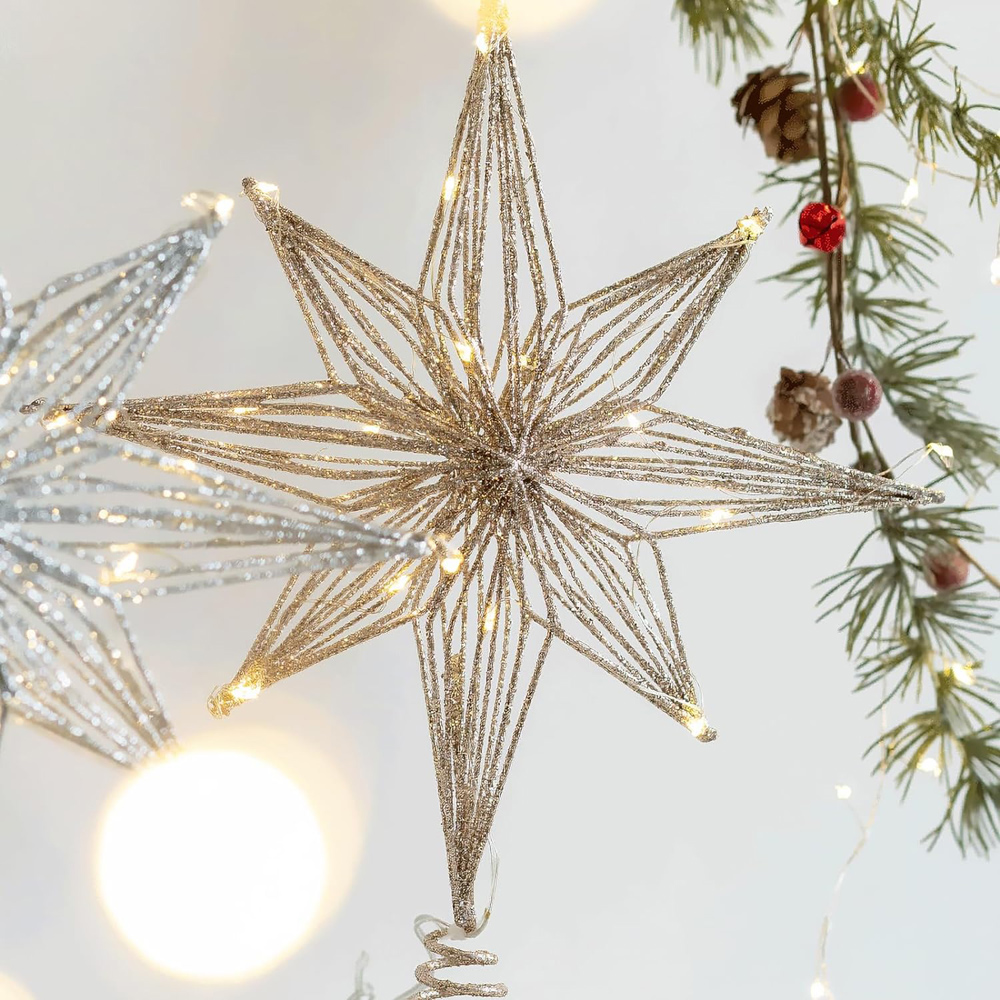 Star Tree Topper - 30cm Led Star Christmas Tree Topper