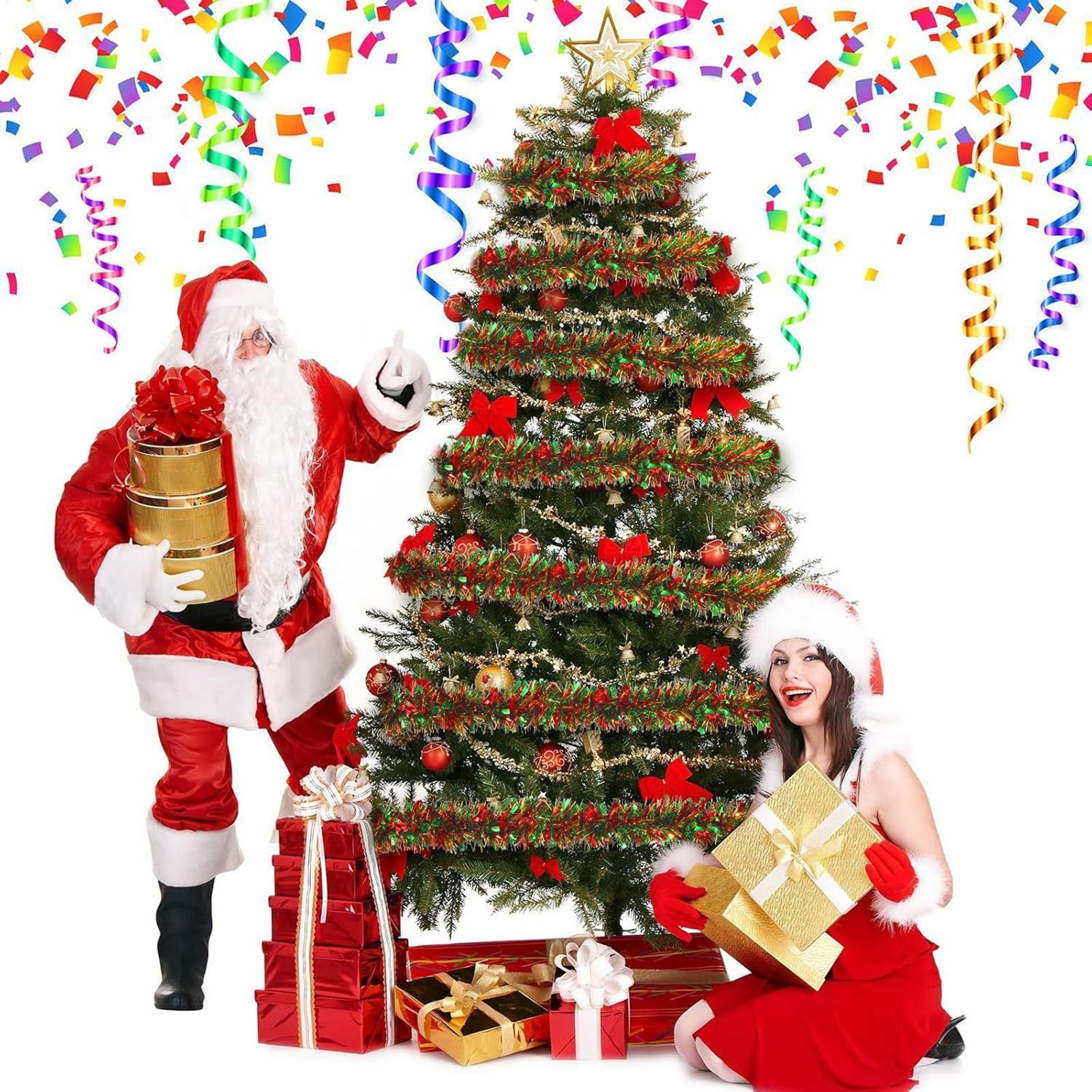 Tinsel Garland Decoration - Christmas Tinsel Garland Sparkling 6.5ft Decoration