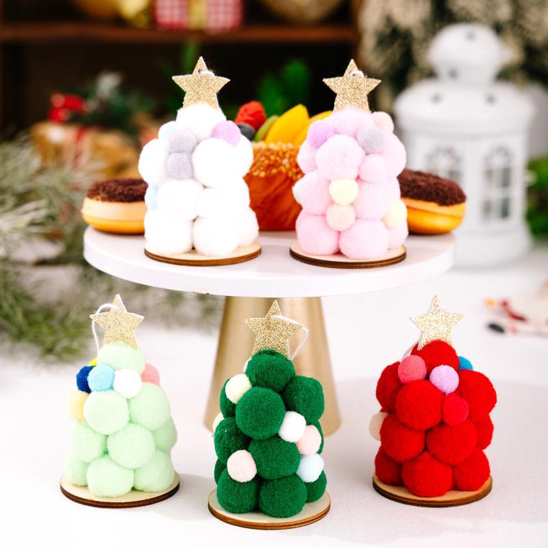 Star Tree Topper - Handmade Fluffy Pom Pom Christmas Tree