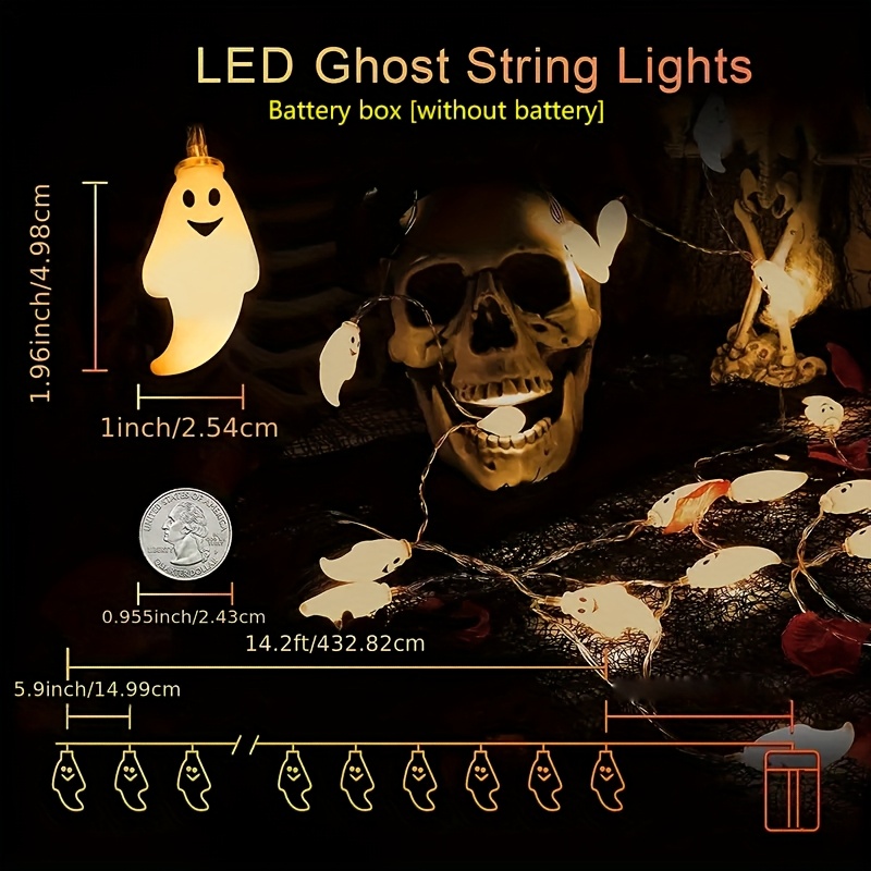 Battery Ghost LED String Light - Led Fairy String Lights ulasan dan harga