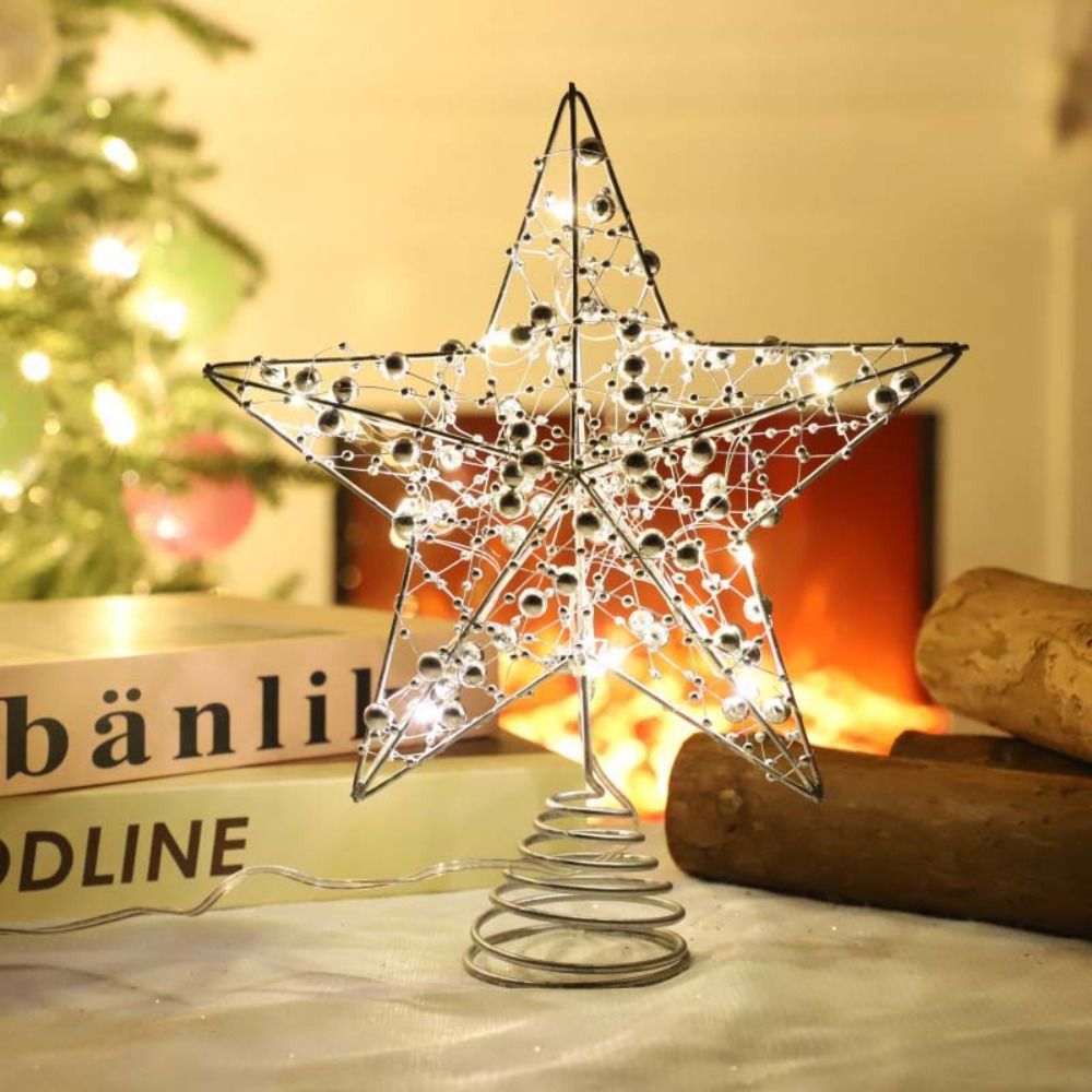 Gold/Silver LED Christmas Tree - Star Tree Topper ulasan dan harga