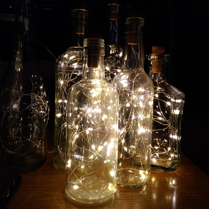 6pcs 20led Wine Bottle with Co - Led Fairy String Lights ulasan dan harga