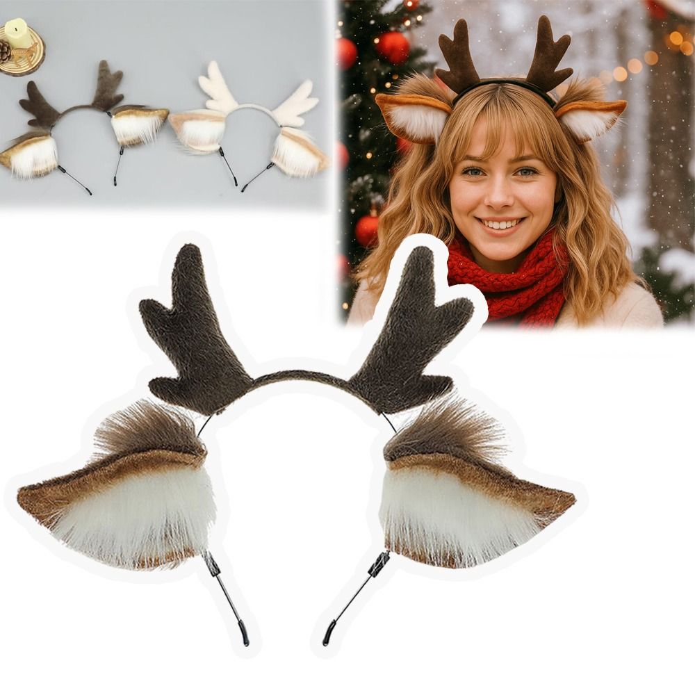 Deer Ears Reindeer Antler Head - Reindeer Antlers Headband ulasan dan harga