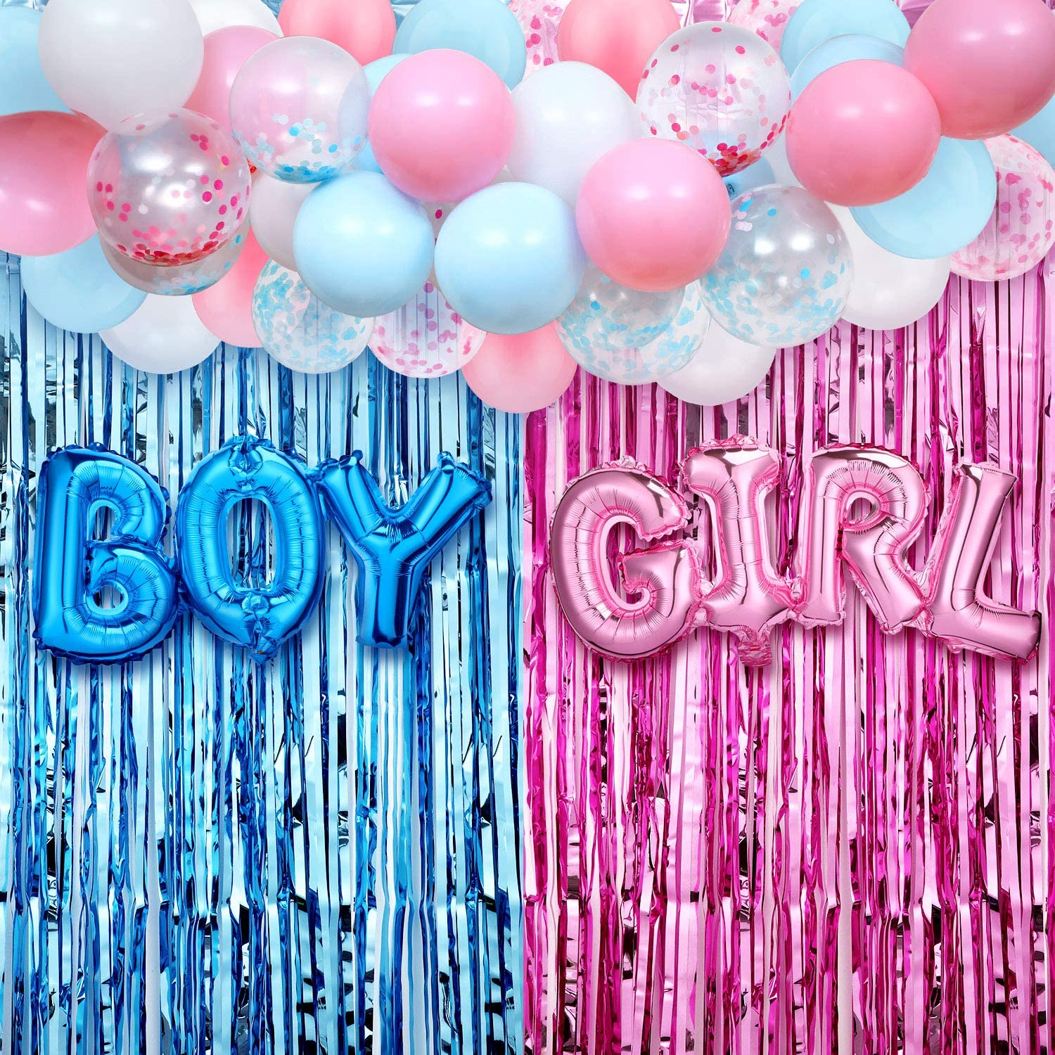 35PCS Gender Reveal Decoration - Tinsel Garland Decoration ulasan dan harga