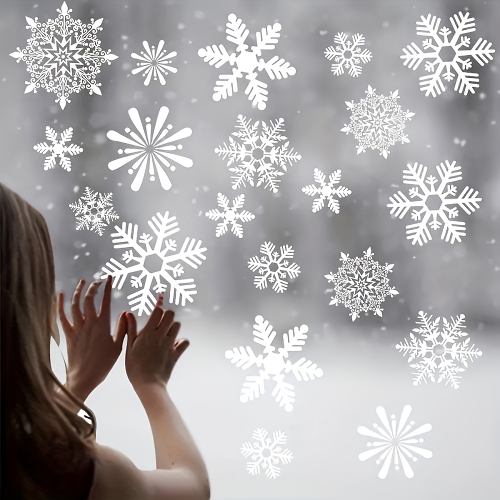 137Pcs Winter Snowflake Static - Snowflake Window Decal ulasan dan harga