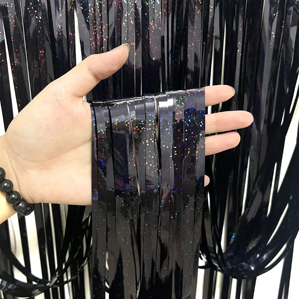 Blue 2M*1M Laser Tinsel Foil C - Tinsel Garland Decoration ulasan dan harga