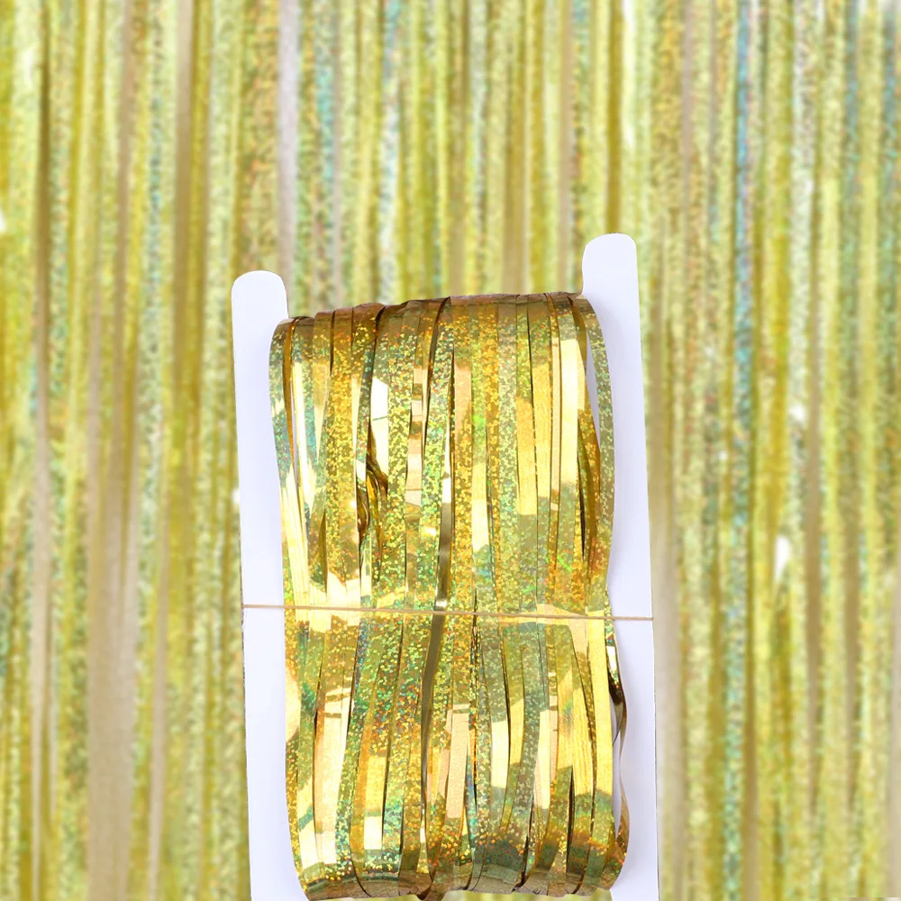 Blue 2M*1M Laser Tinsel Foil C - Tinsel Garland Decoration ulasan dan harga