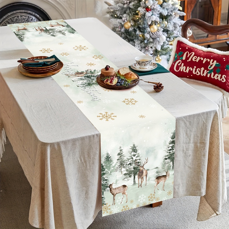 Christmas Table Runner Merry C - Christmas Table Runner ulasan dan harga
