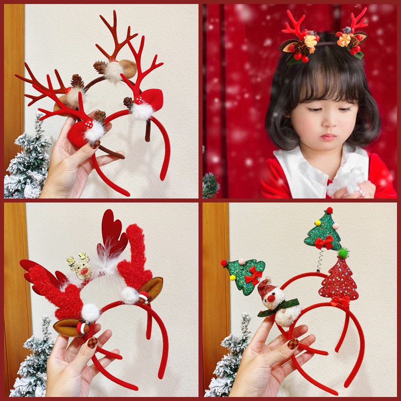 1-15pcs Christmas Headbands Sn - Reindeer Antlers Headband ulasan dan harga