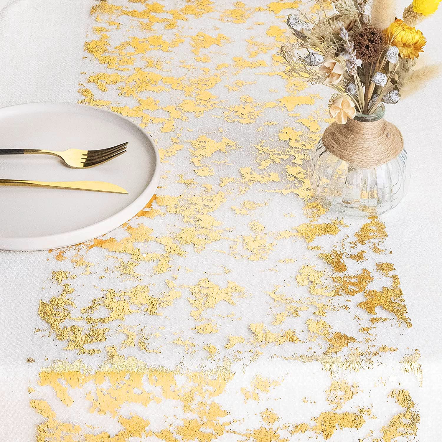 Sparkle Metallic Gold Thin Tab - Christmas Table Runner ulasan dan harga
