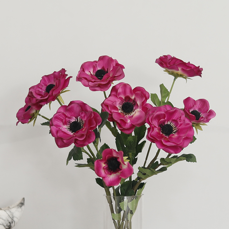 New 3 Heads Anemone Fake Flowe - Christmas Wreath Fake ulasan dan harga