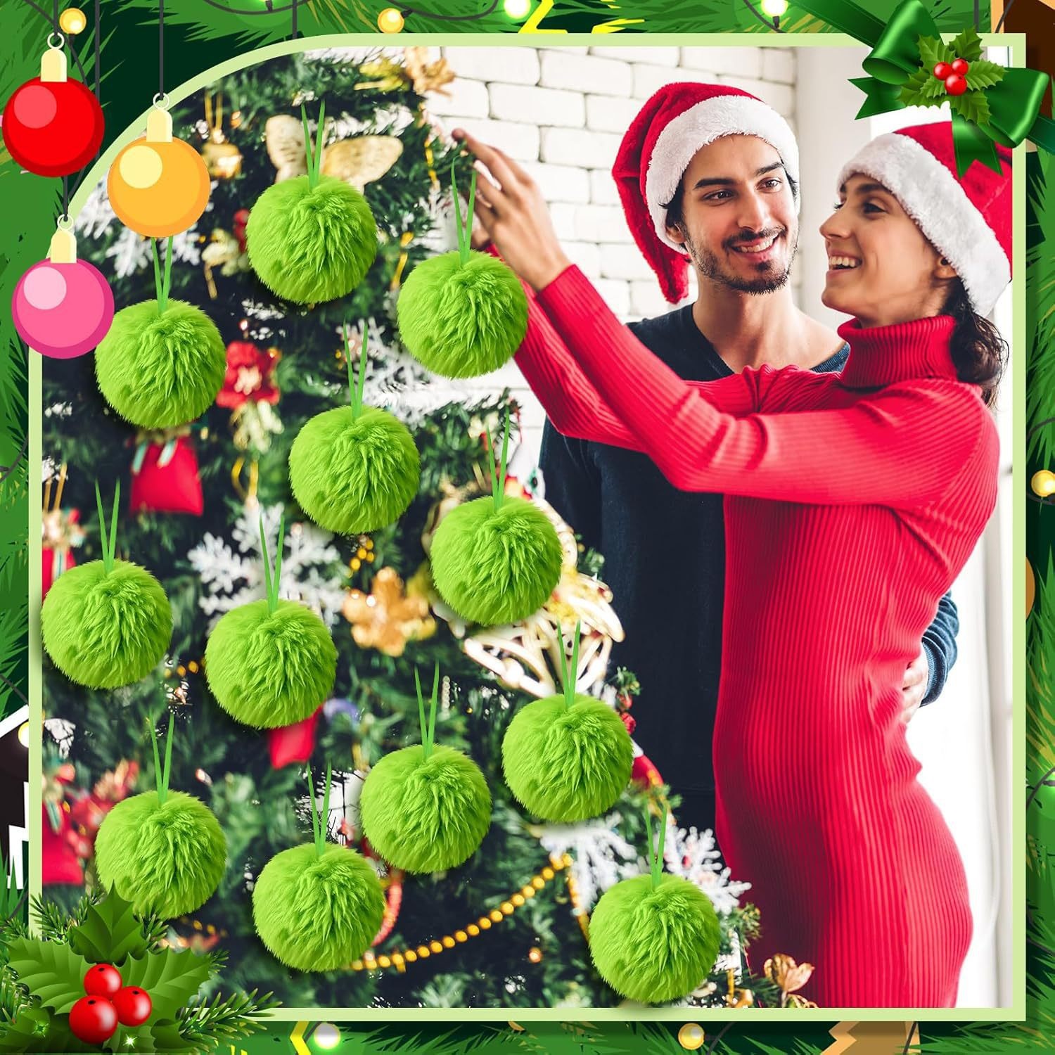 Christmas Green Long Plush Bal - Santa Hat Plush ulasan dan harga