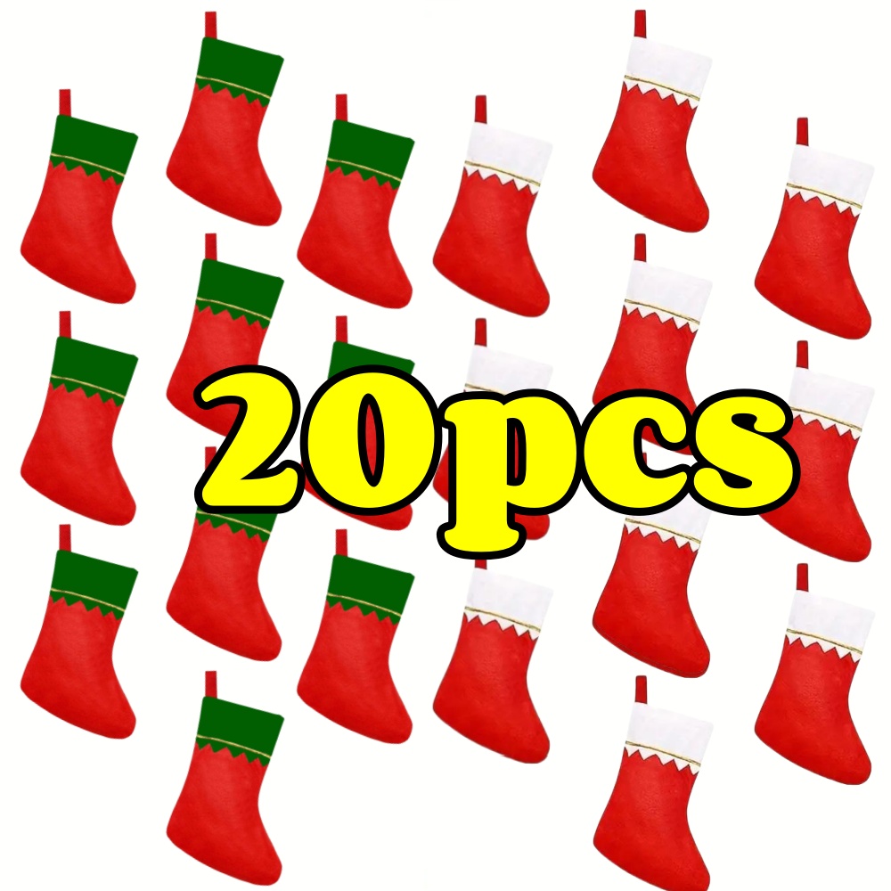 12pcs Red Felt Christmas Stock - Christmas Stocking Hanging ulasan dan harga