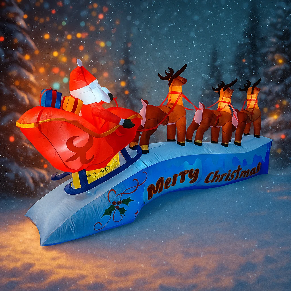 11.8FT Santa Claus Reindeer Sl - Christmas Lights Outdoor ulasan dan harga