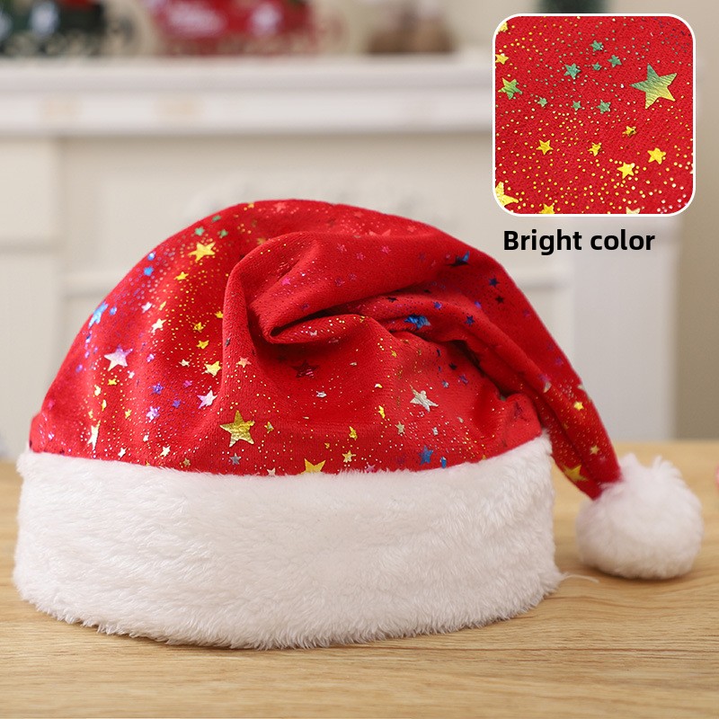 Adult Santa Hat with Colorful  - Santa Hat Plush ulasan dan harga