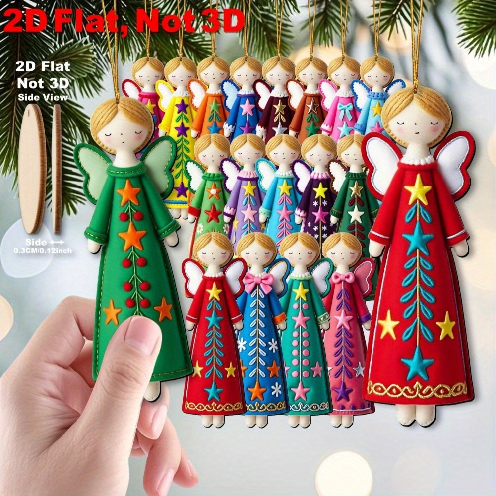 16Pcs Colorful Angel Ornaments - Star Tree Topper ulasan dan harga
