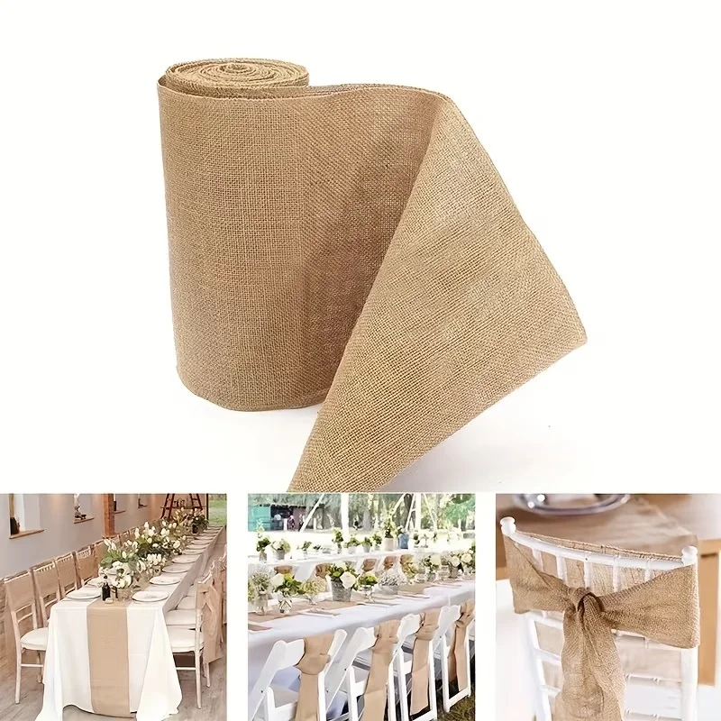 New Desig Beige Burlap Roll 30 - Christmas Table Runner ulasan dan harga