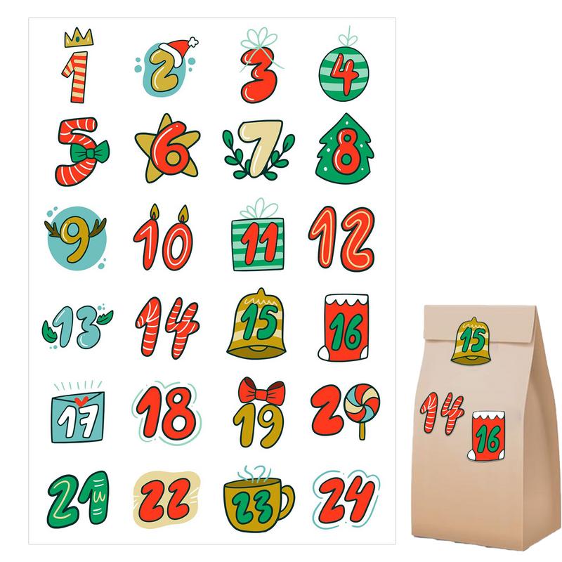 Merry Christmas Stickers Adven - Advent Calendar Gift ulasan dan harga