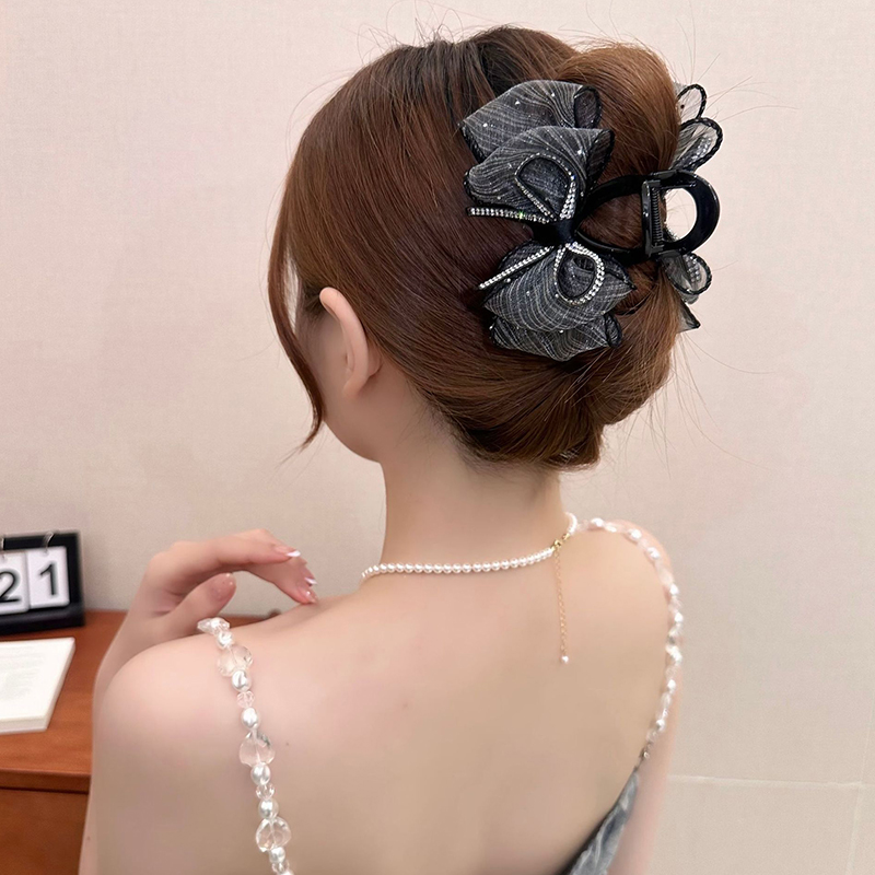 New Elegant Mesh Bow Hair Clip - Ribbon Bow Gift ulasan dan harga