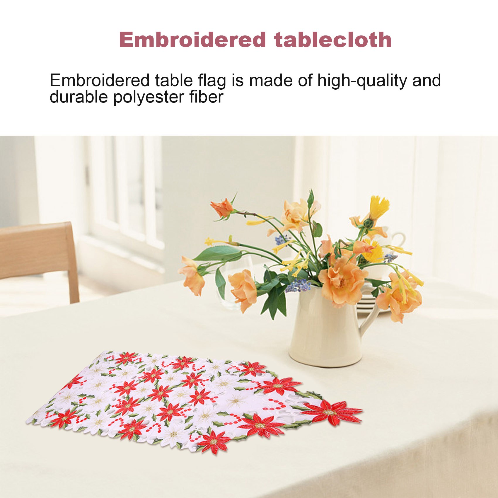 Christmas Embroidered Table Ru - Christmas Table Runner ulasan dan harga