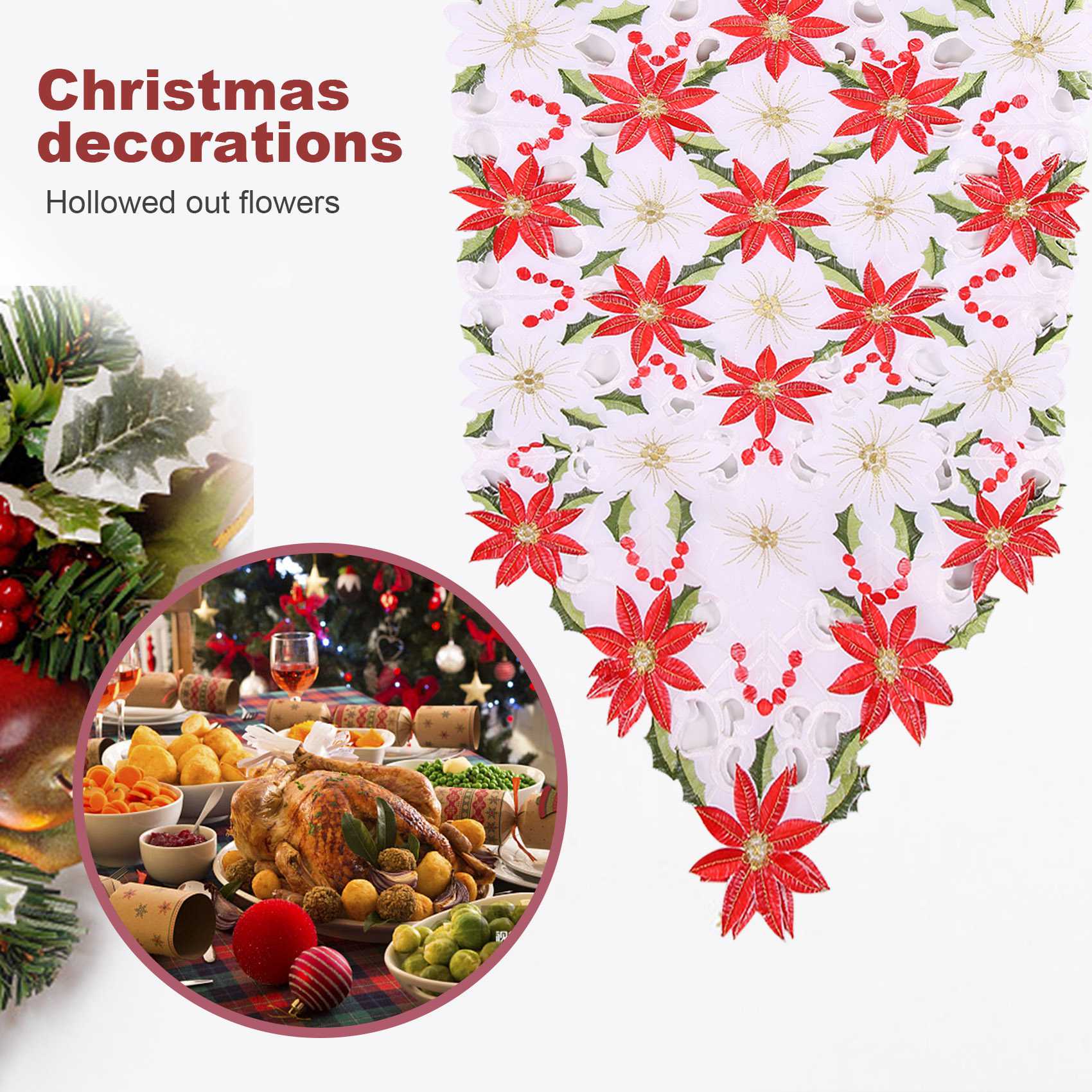 Christmas Embroidered Table Ru - Christmas Table Runner ulasan dan harga
