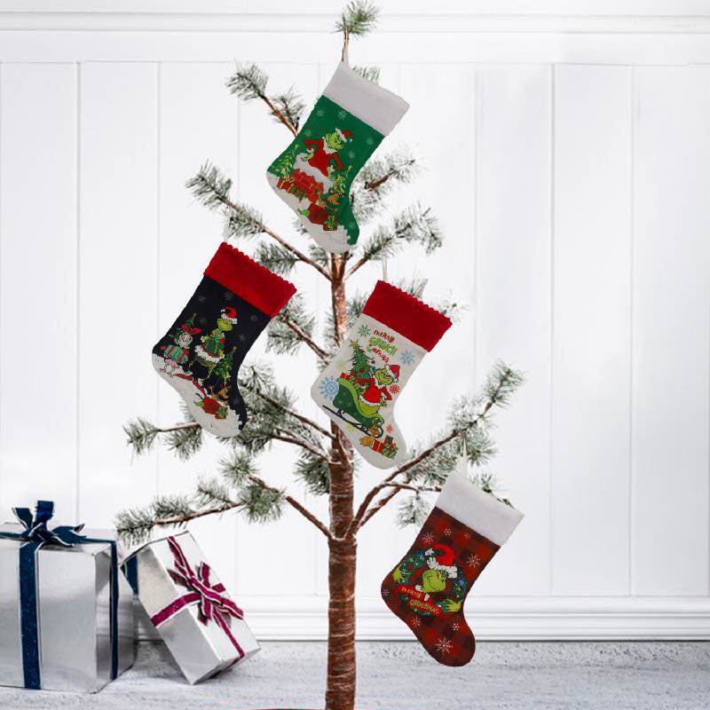 Christmas Stocking Grinch Sock - Christmas Stocking Hanging ulasan dan harga