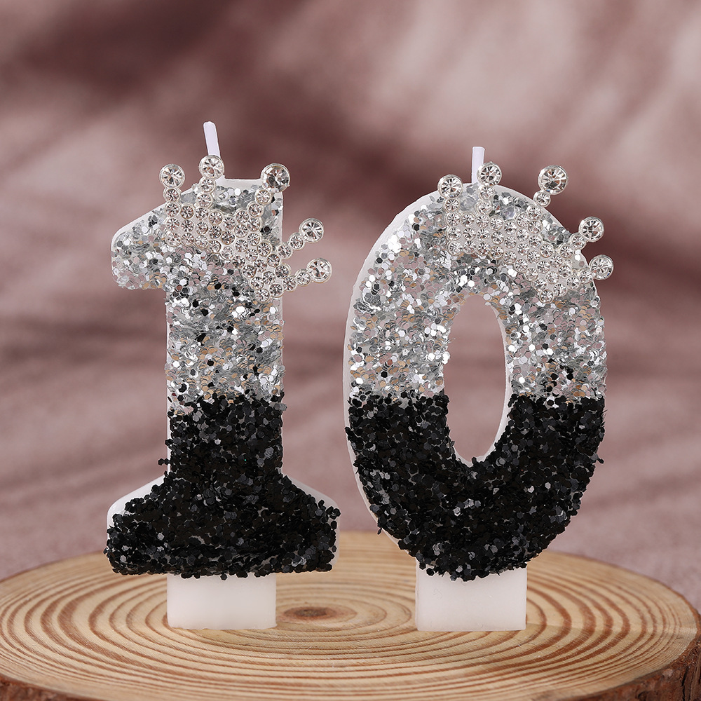 Black Silver Gradient Crown Ha - Holiday Candle Set ulasan dan harga