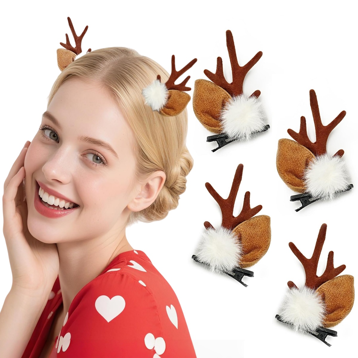 1/2Pairs Small Deer Ears Antle - Reindeer Antlers Headband ulasan dan harga