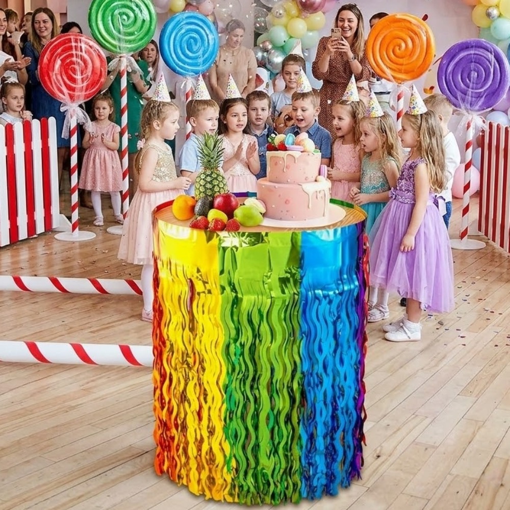 2Pack Rainbow Wavy Metallic Ti - Tinsel Garland Decoration ulasan dan harga